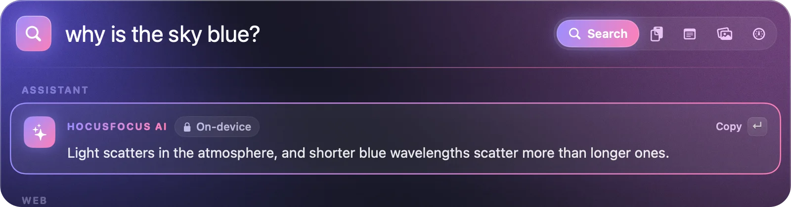 why is the sky blue?: an on-device answer about light scattering